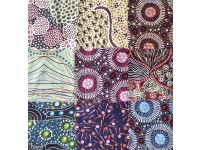 9 Australian Aboriginal Fabric Precut 9 1/2" squares - Pack 4